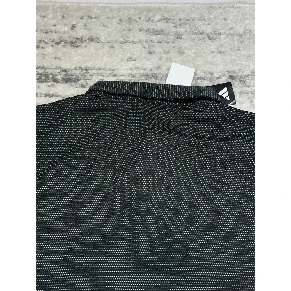 ADIDAS GOLF Men's COLORBLOCK Short Sleeve Polo‎ Black Dotted Large NWT